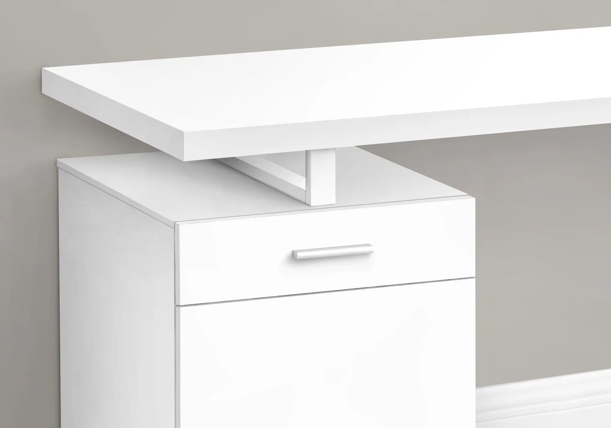 47" White Wood and Metal Sled Computer Desk Homeroots Office