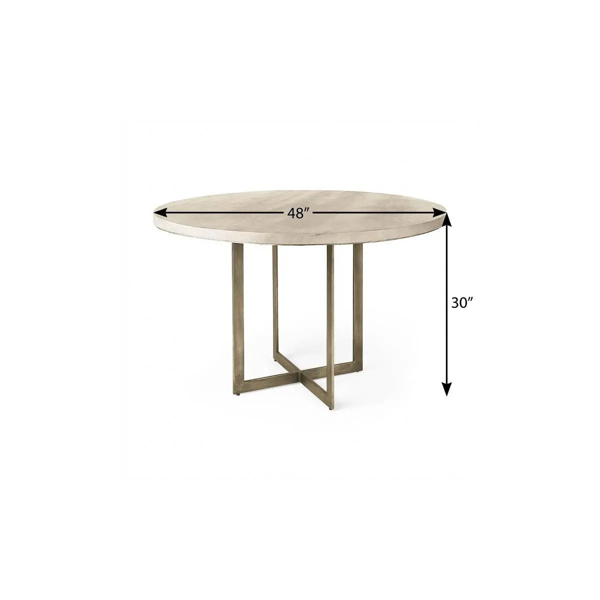 48" Beige and Gold Solid Wood and Iron Trestle Base Round Top Dining Table Homeroots Kitchen & Dining