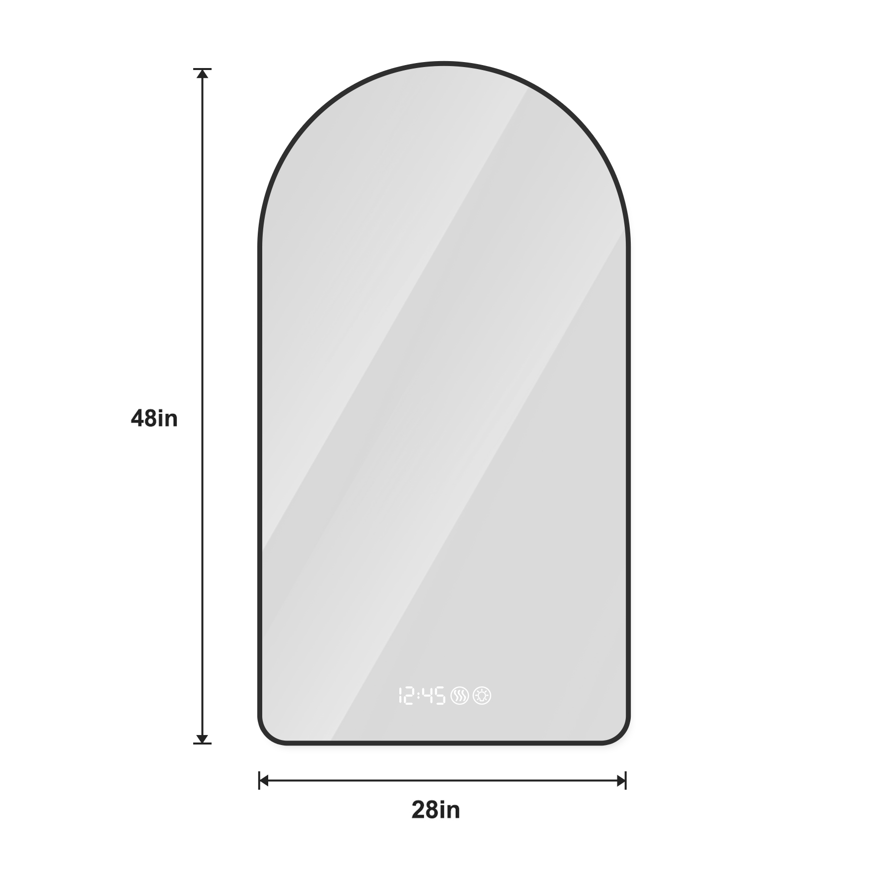 48" Black Aluminum Arch Lighted Framed Bathroom Vanity Mirror Homeroots Bed & Bath