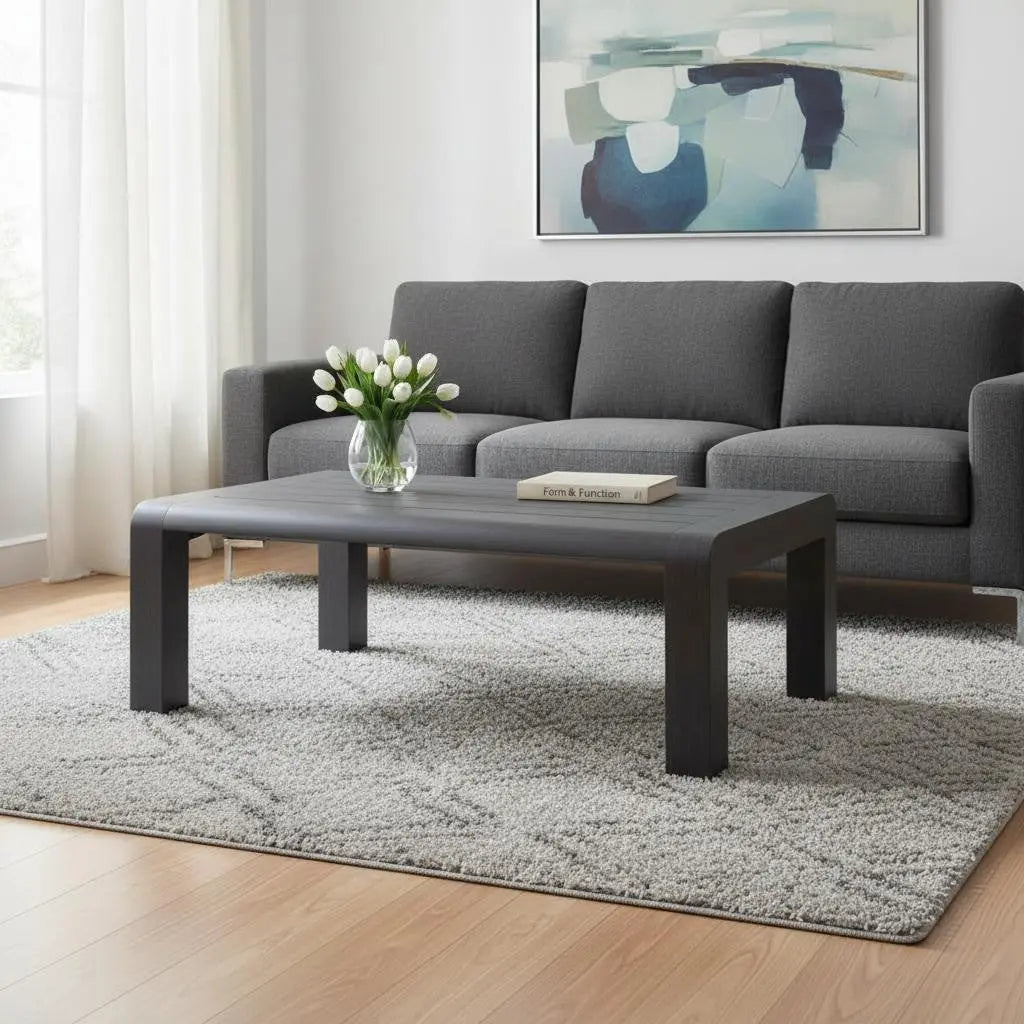 48" Black Aluminum Outdoor Coffee Table Homeroots Outdoor
