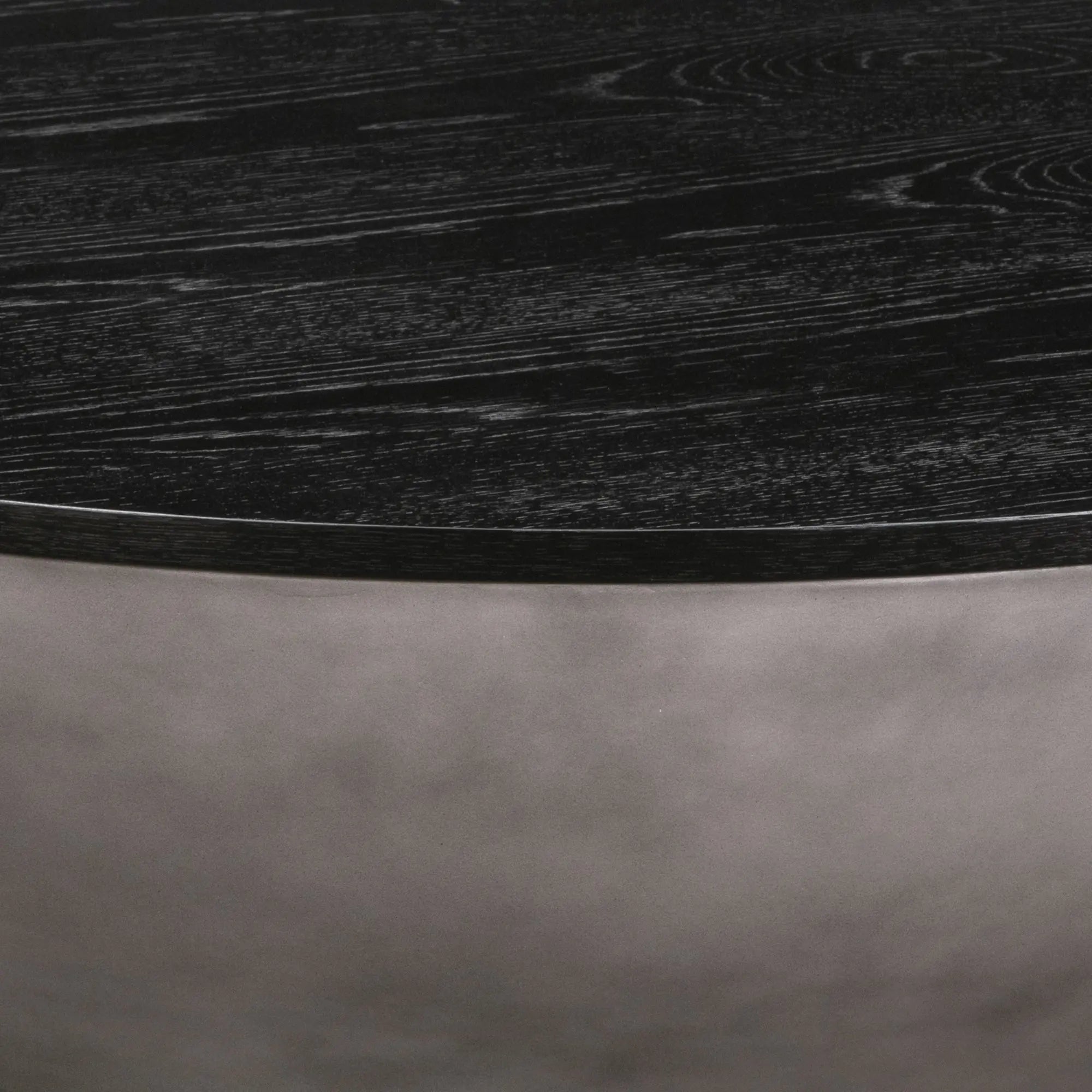 48" Black And Gray Solid Wood And Concrete Round Coffee Table Homeroots Living Room