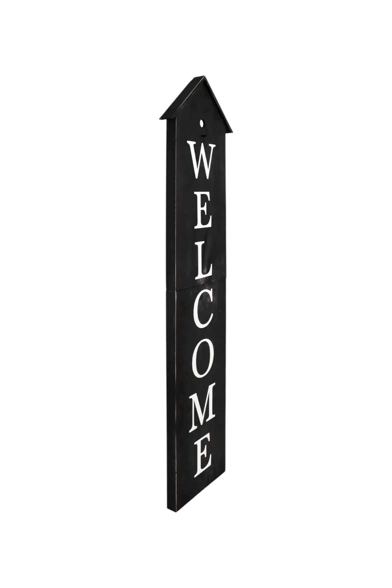 48" Black And White Solid Wood Birdhouse Welcome Porch Sign - GreatEagleInc