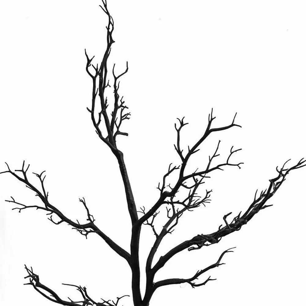 48" Black Artificial Manzanita Tree In Black Planter Pot Homeroots Home Decor