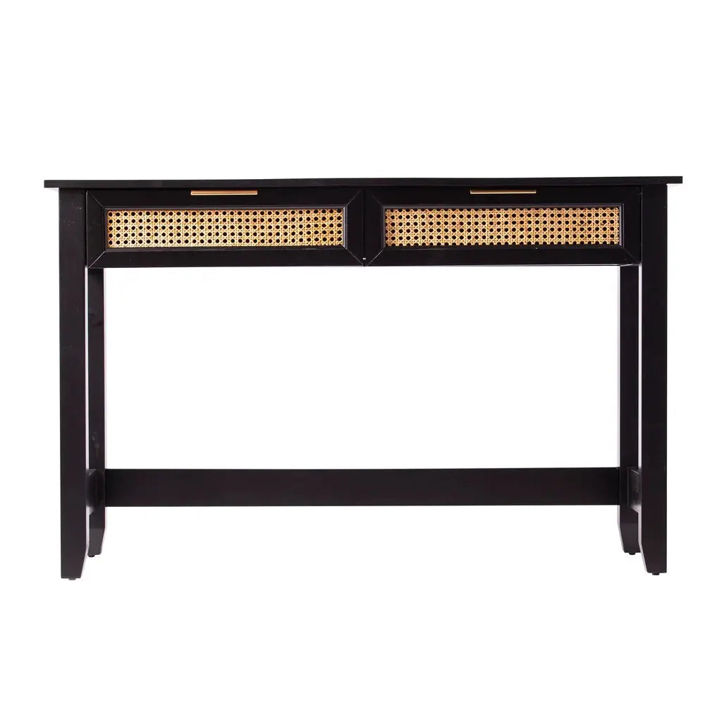 48" Black Console Table And Drawers Homeroots Living Room