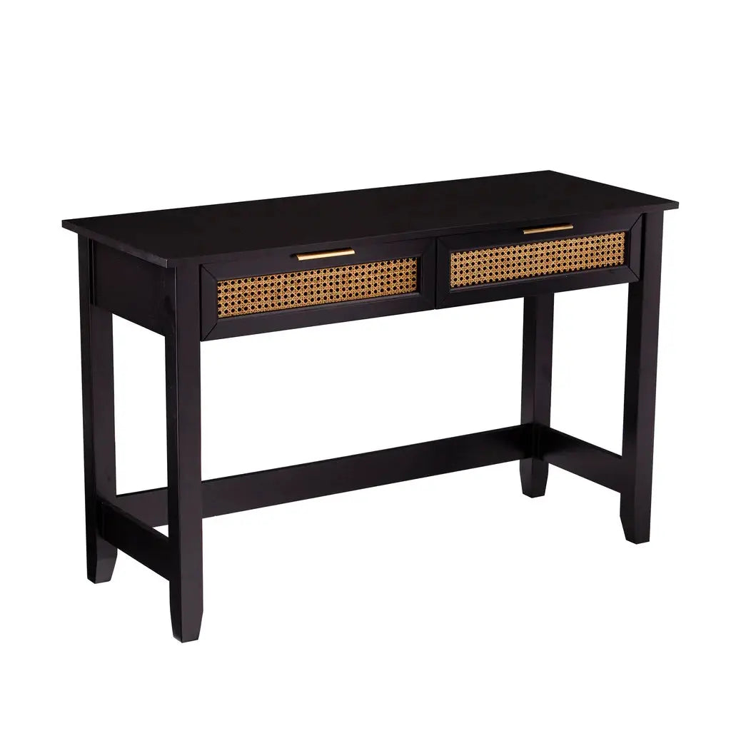 48" Black Console Table And Drawers Homeroots Living Room