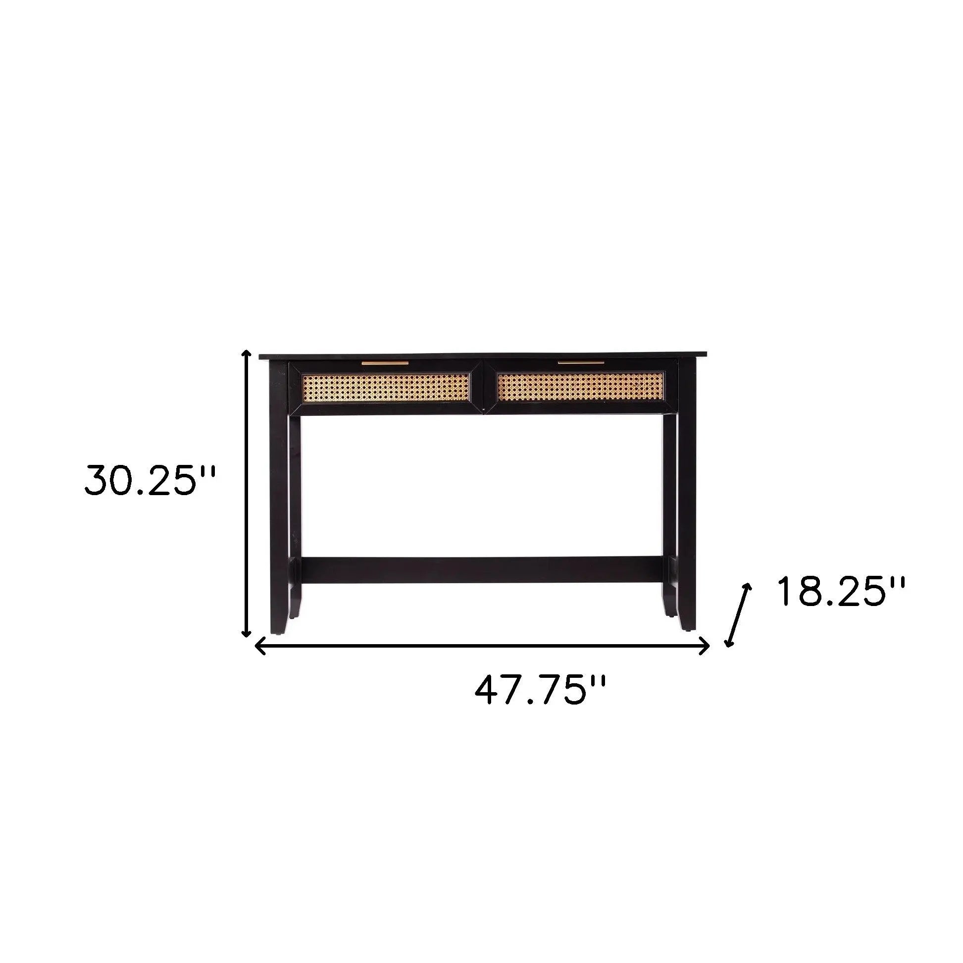 48" Black Console Table And Drawers Homeroots Living Room