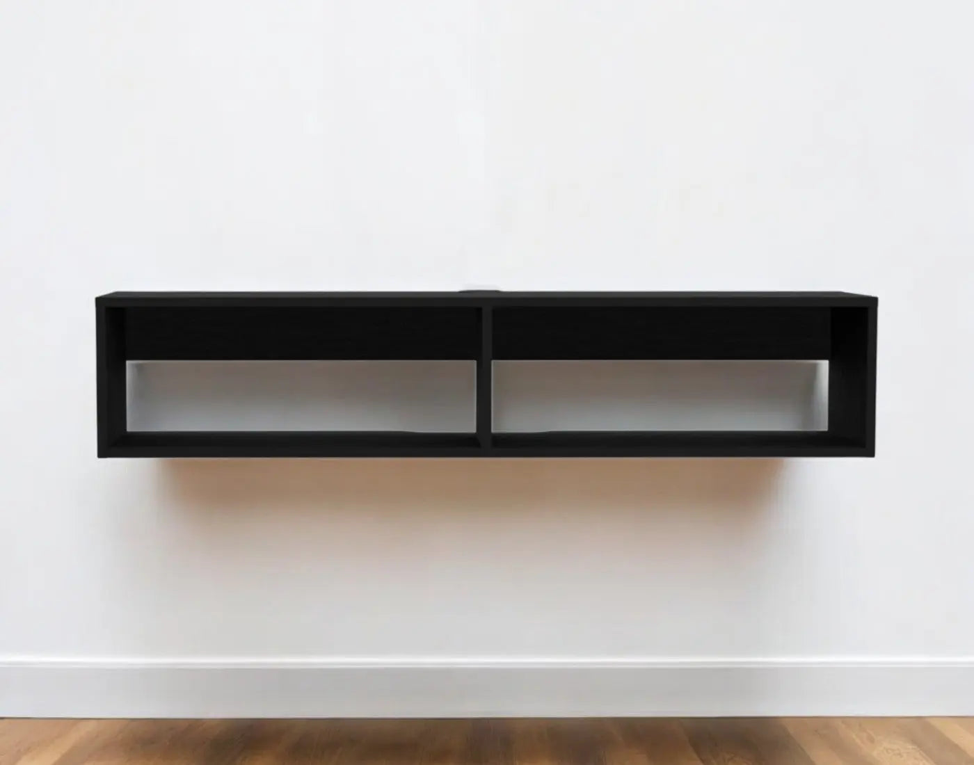48" Black Floating Mount Entertainment Center Homeroots Living Room