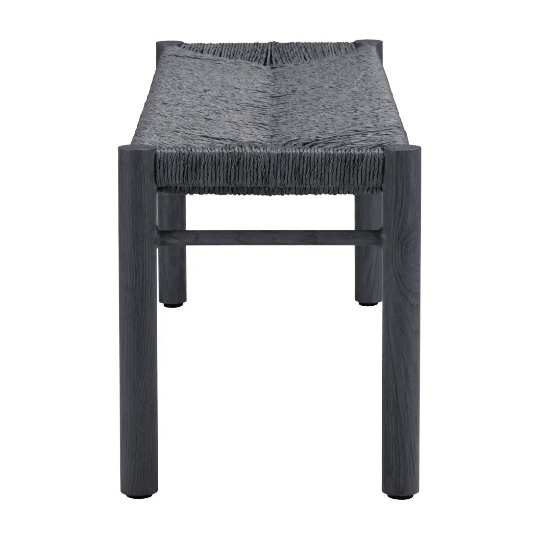 48" Black Metal and Wicker Bench Homeroots Living Room