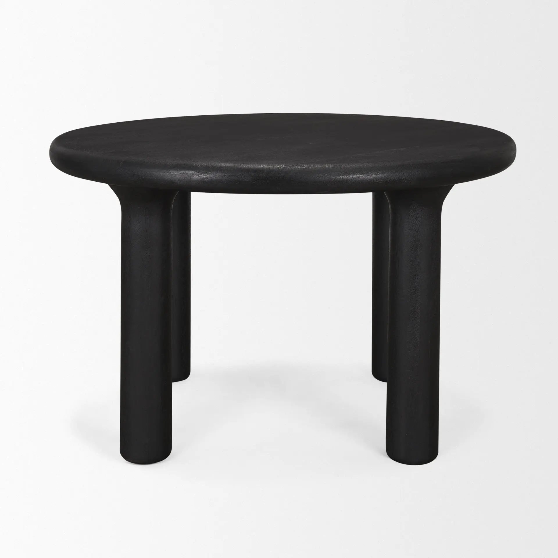 48" Black Solid Wood Round Top Dining Table Homeroots Kitchen & Dining