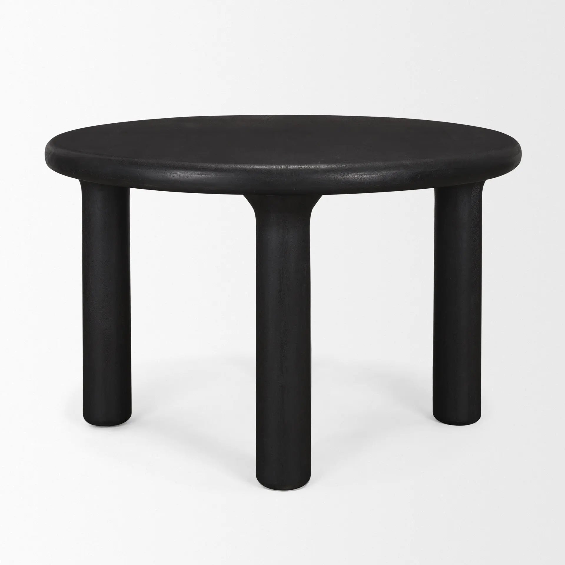 48" Black Solid Wood Round Top Dining Table Homeroots Kitchen & Dining