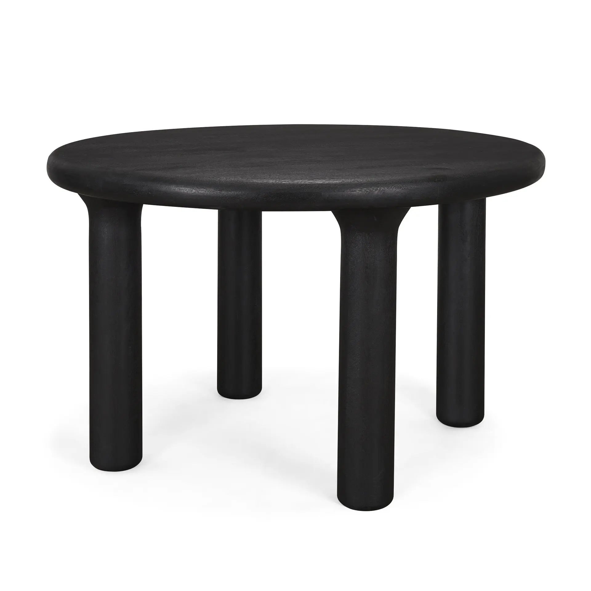 48" Black Solid Wood Round Top Dining Table Homeroots Kitchen & Dining