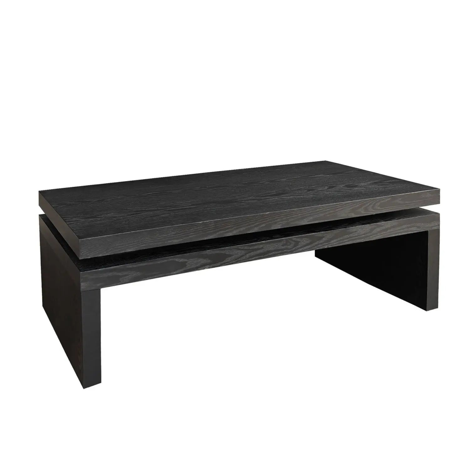 48" Black Wood Floating Frame Coffee Table Homeroots Living Room