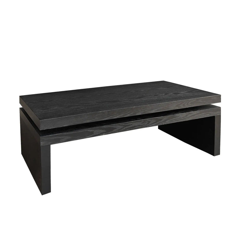 48" Black Wood Floating Frame Coffee Table Homeroots Living Room