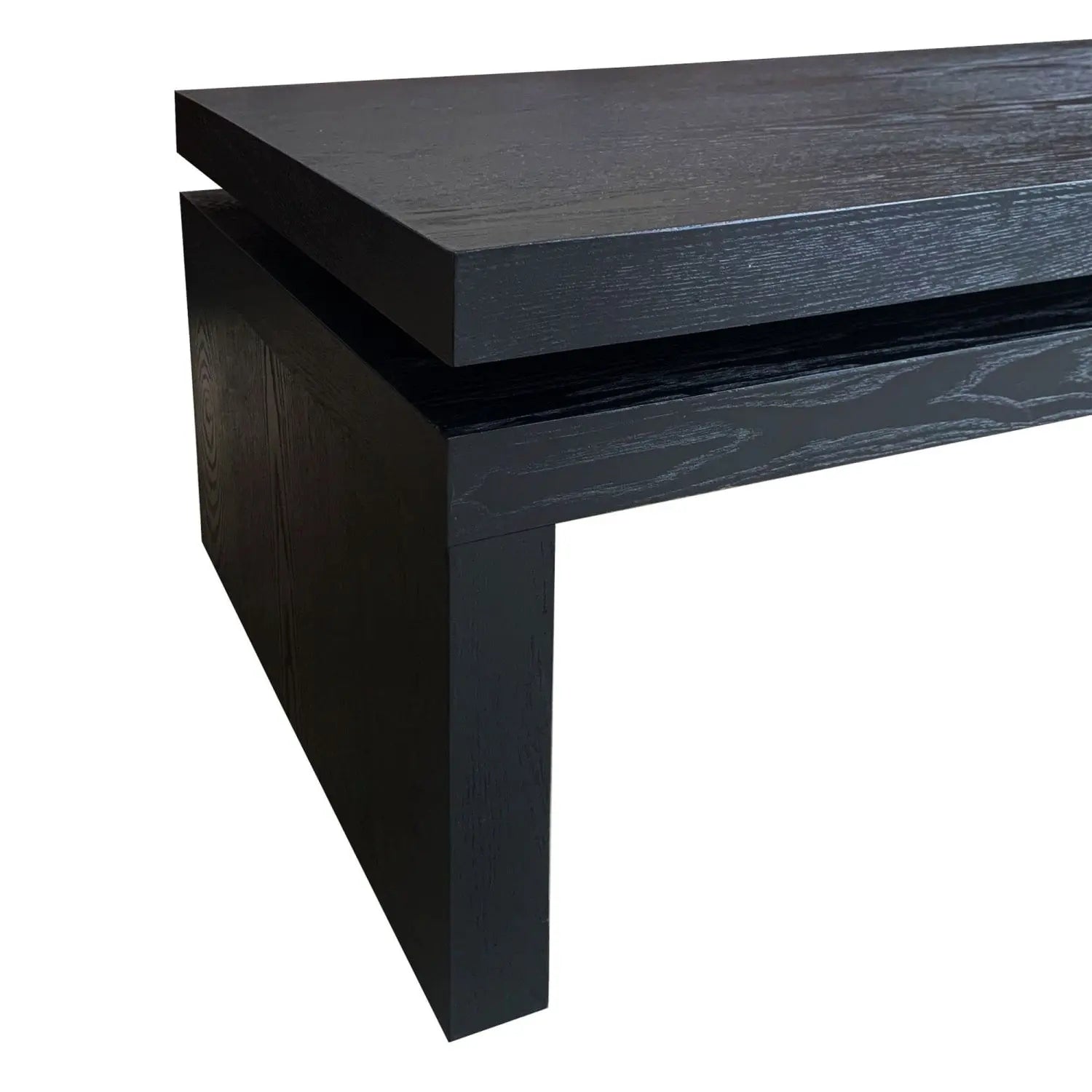 48" Black Wood Floating Frame Coffee Table Homeroots Living Room