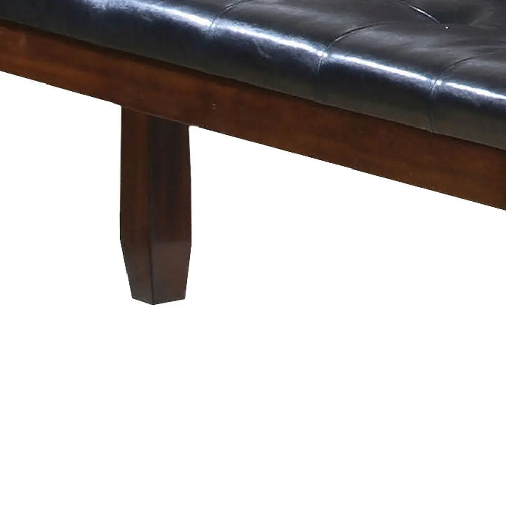 48" Black and Brown Upholstered PU Leather Bench Homeroots Living Room