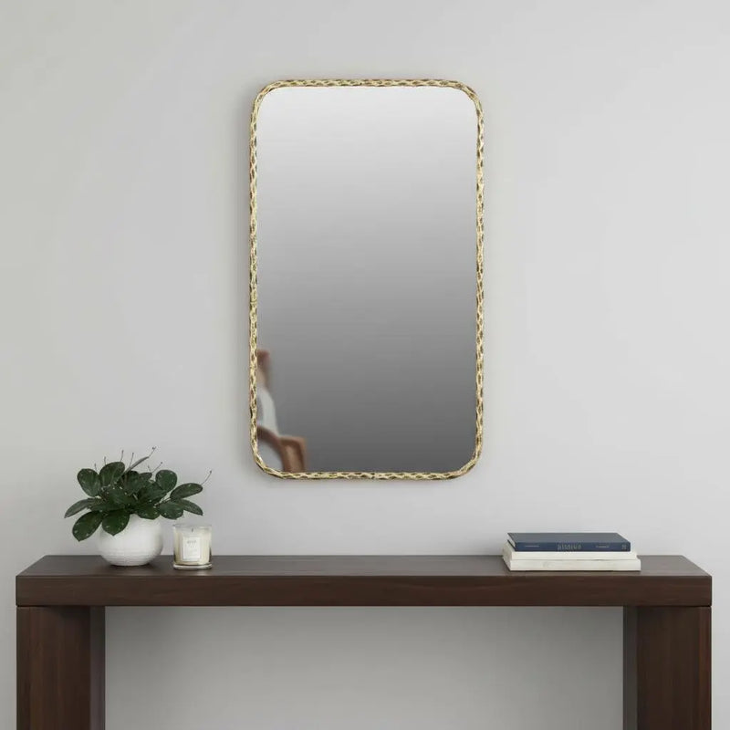 48" Brass Iron Framed Accent Mirror Homeroots Bed & Bath