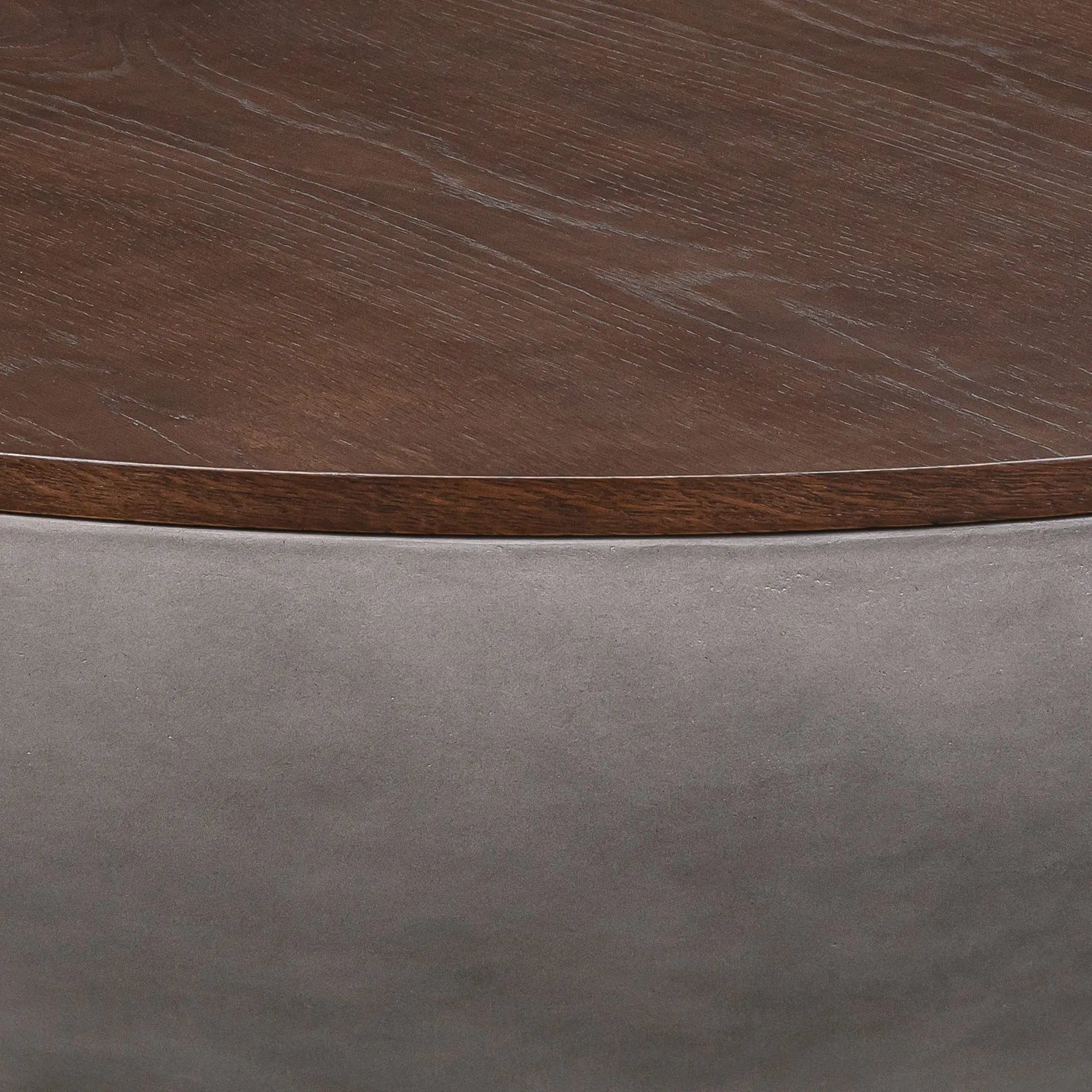 48" Brown And Gray Solid Wood And Concrete Round Coffee Table Homeroots Living Room