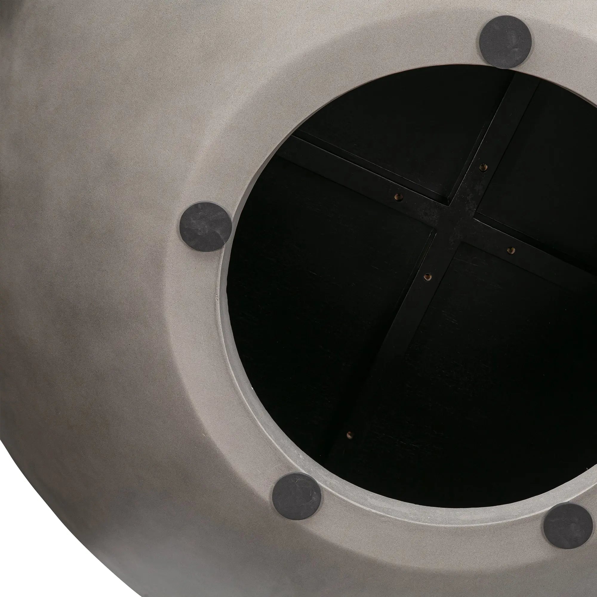 48" Brown And Gray Solid Wood And Concrete Round Coffee Table Homeroots Living Room
