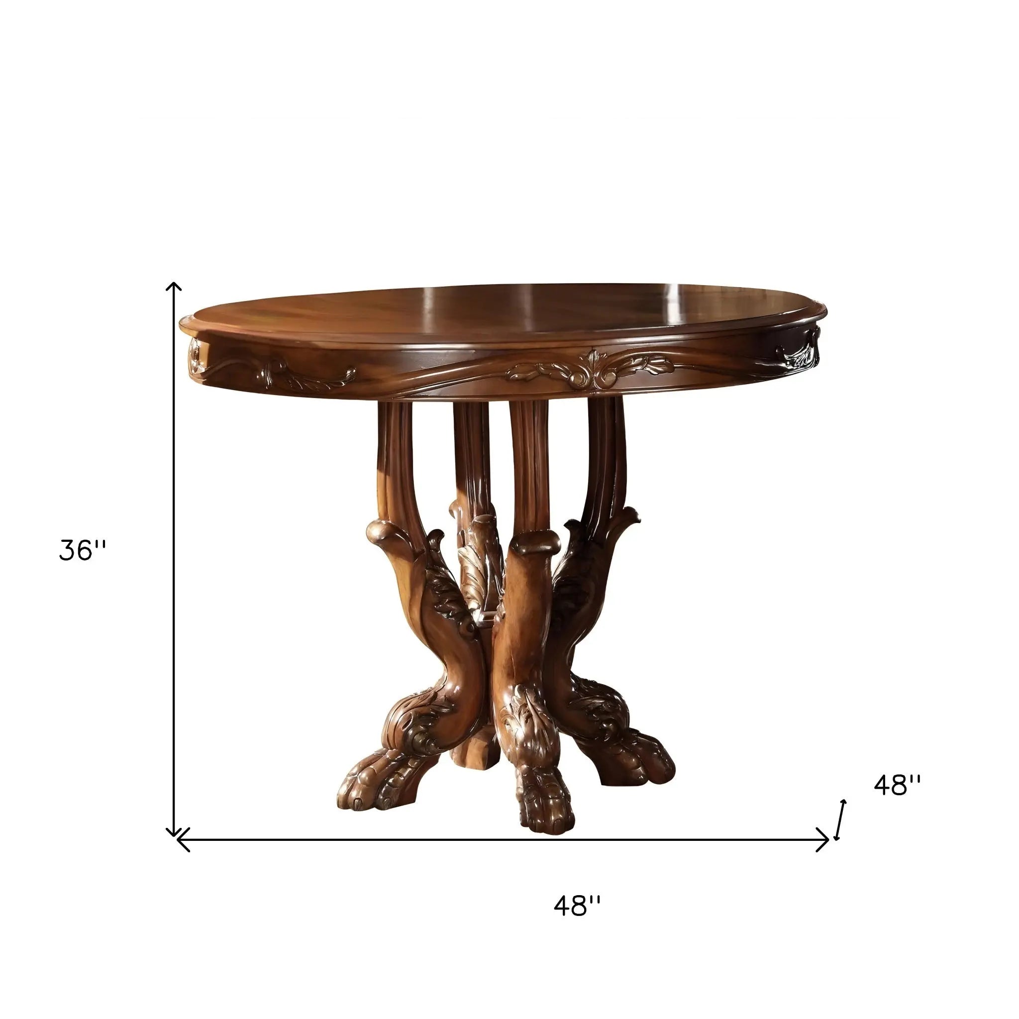48" Brown Solid Wood Dining Table - GreatEagleInc