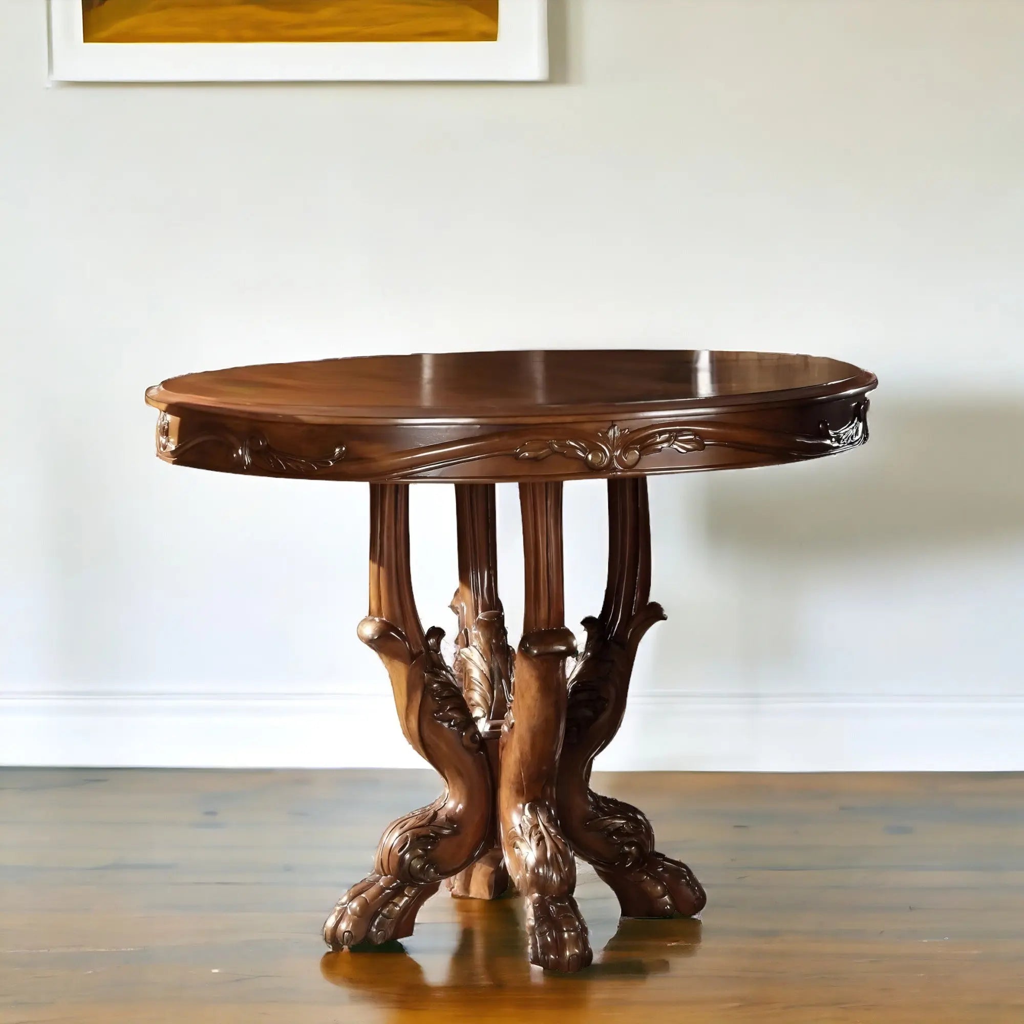48" Brown Solid Wood Dining Table - GreatEagleInc