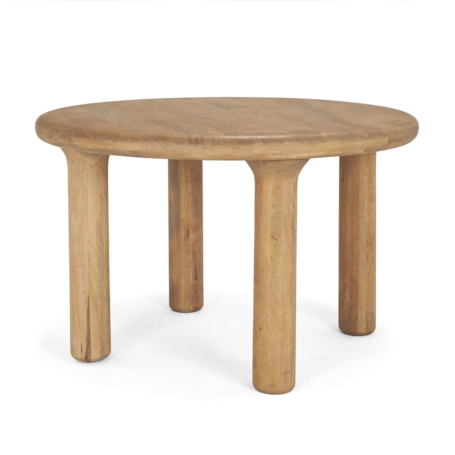 48" Brown Solid Wood Round Top Dining Table Homeroots Kitchen & Dining