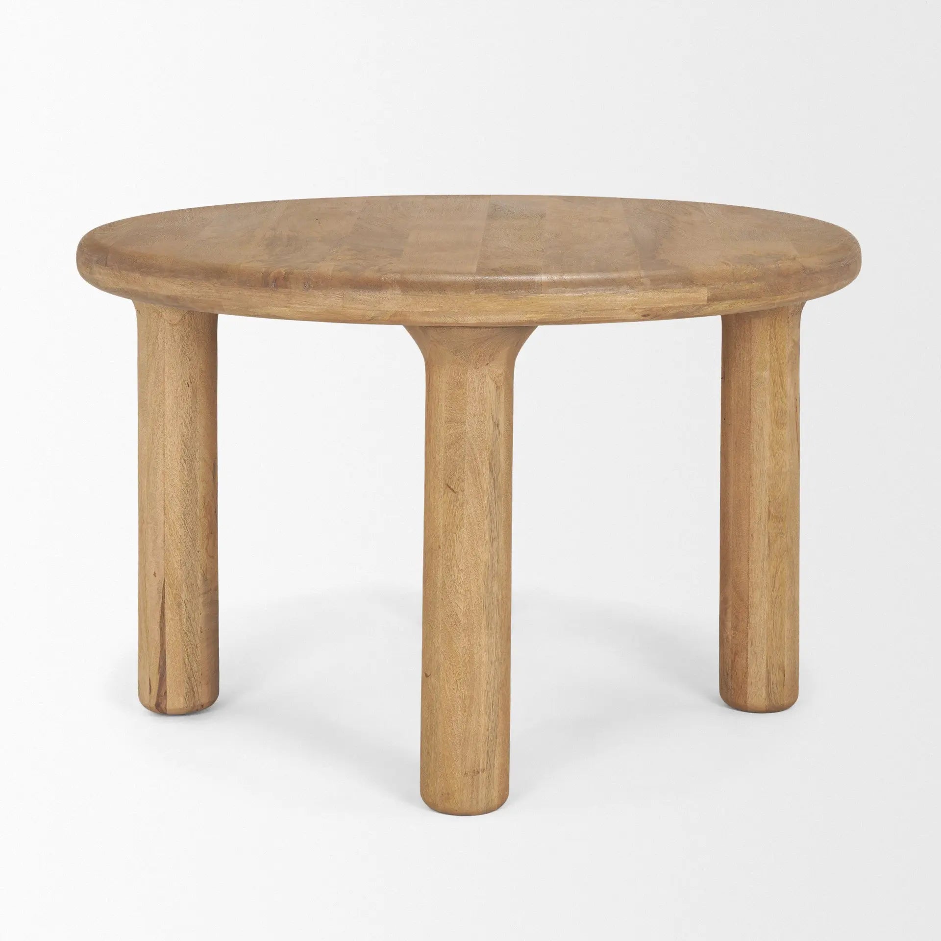 48" Brown Solid Wood Round Top Dining Table Homeroots Kitchen & Dining