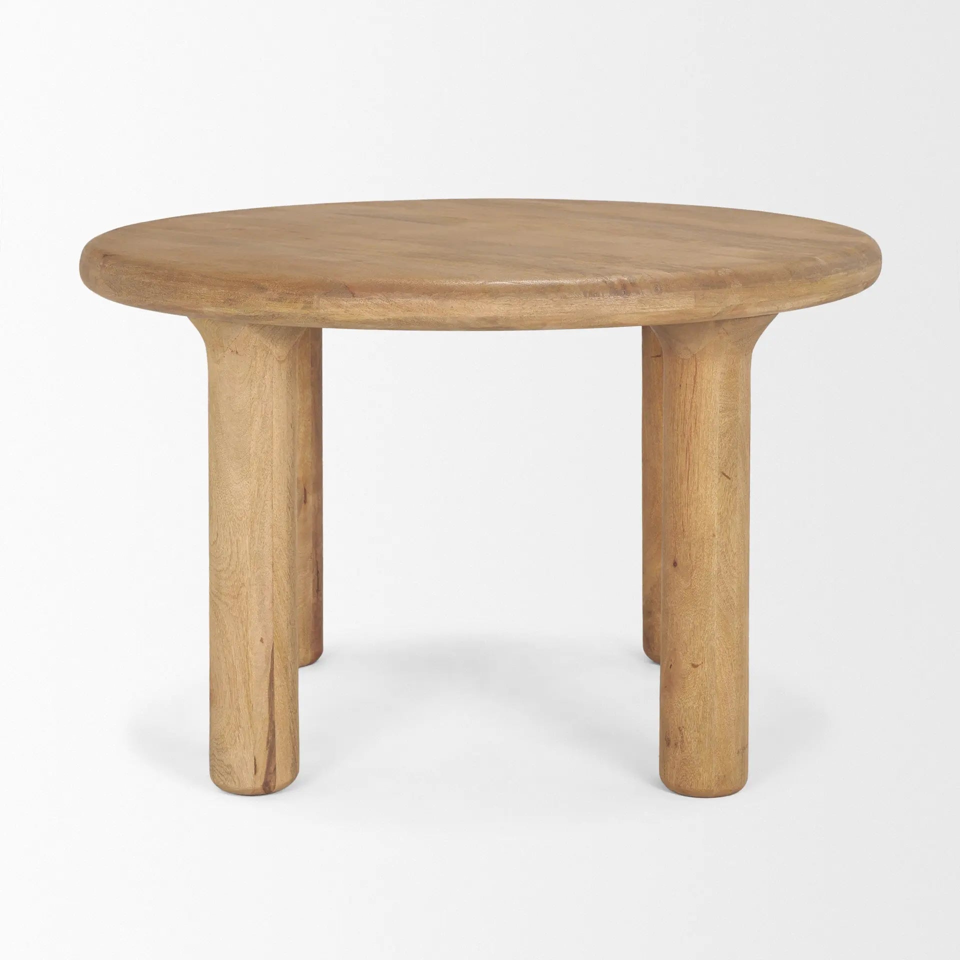 48" Brown Solid Wood Round Top Dining Table Homeroots Kitchen & Dining