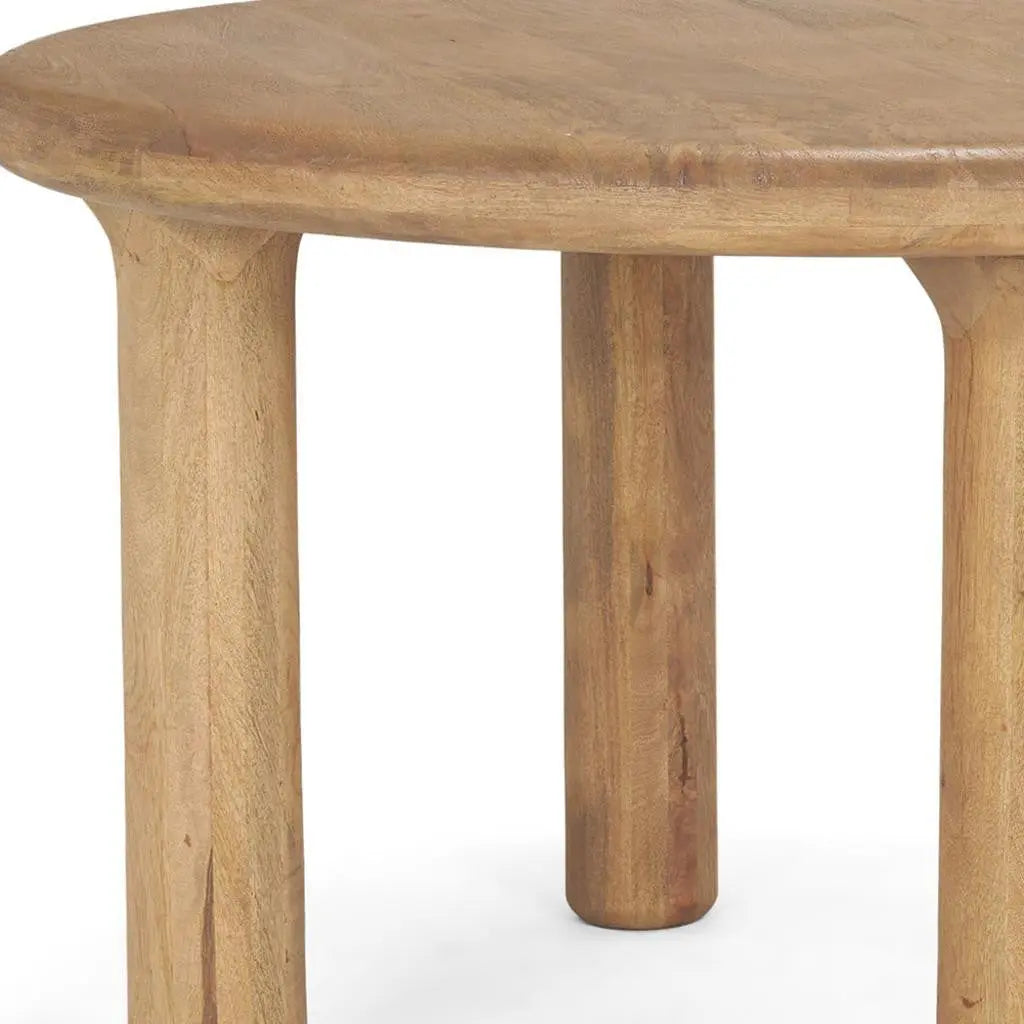 48" Brown Solid Wood Round Top Dining Table Homeroots Kitchen & Dining