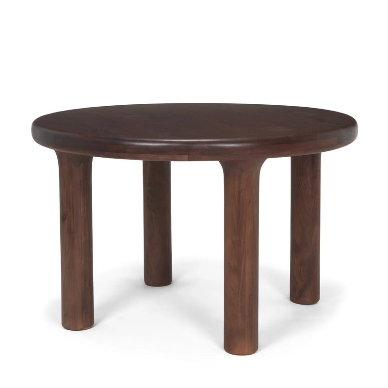 48" Brown Solid Wood Round Top Dining Table Homeroots Kitchen & Dining