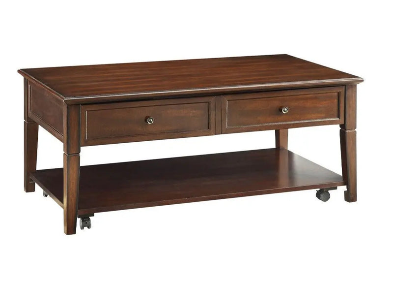 48" Brown Wood Lift Top Coffee Table With Shelf - GreatEagleInc