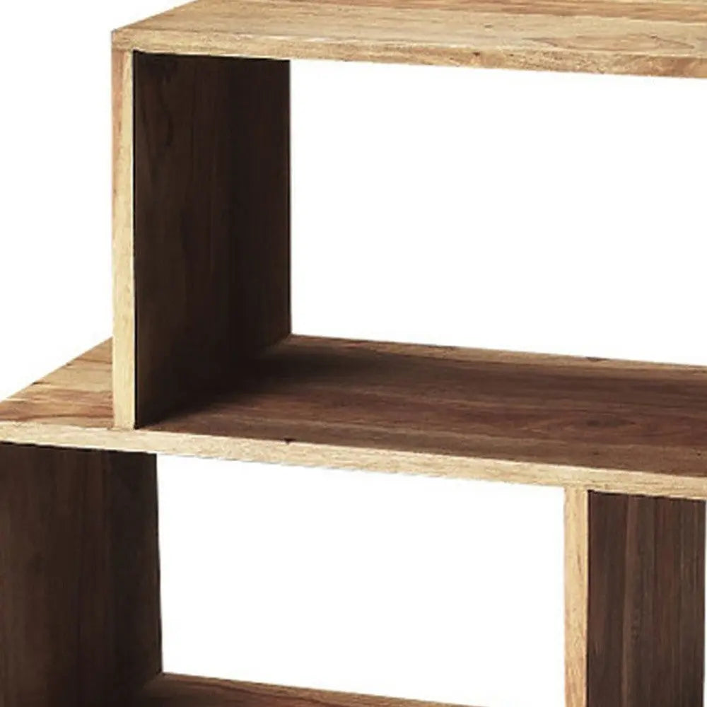 48" Brown Wood Three Tier Bookcase Homeroots Office