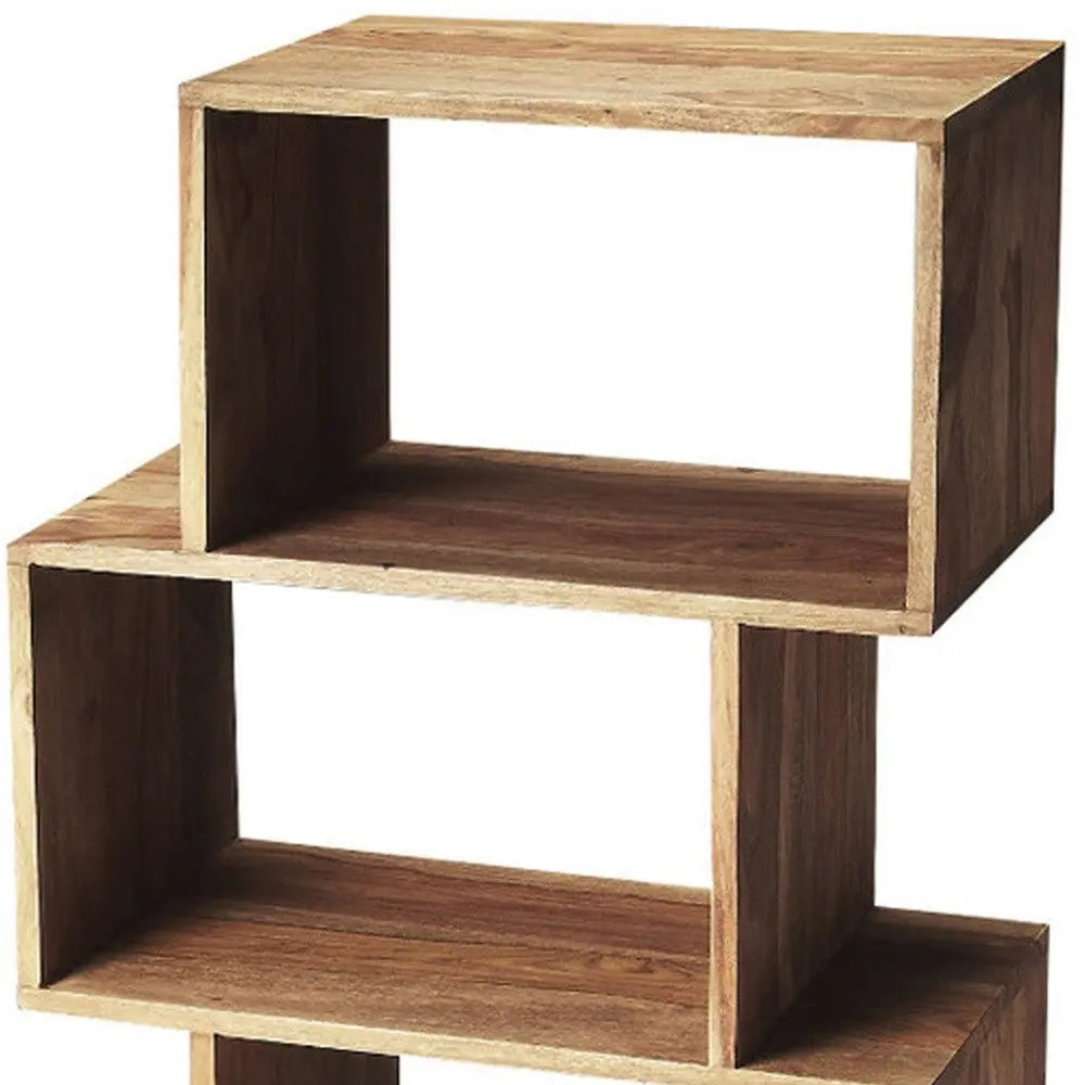 48" Brown Wood Three Tier Bookcase Homeroots Office