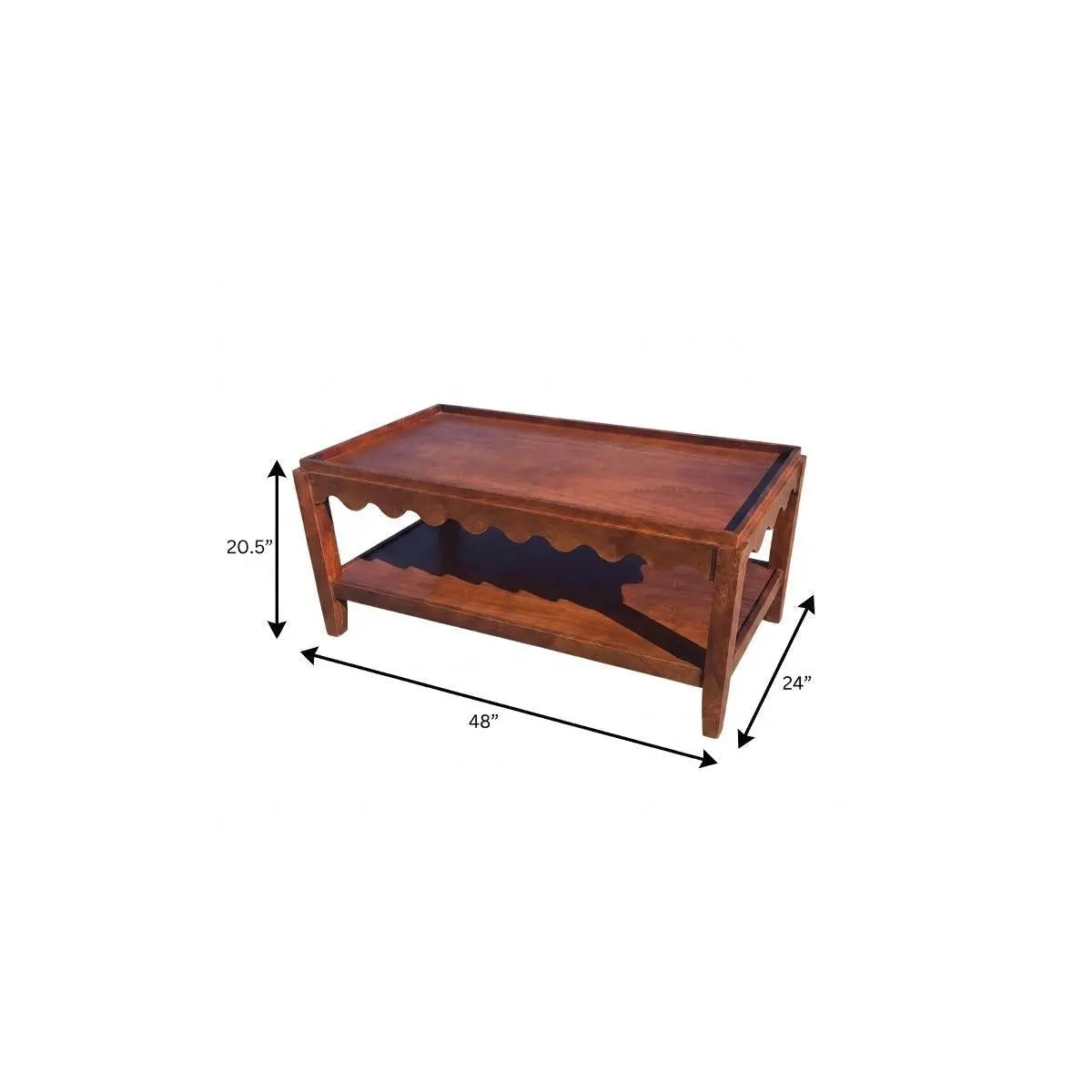 48" Champagne Solid Wood Coffee Table Homeroots Living Room