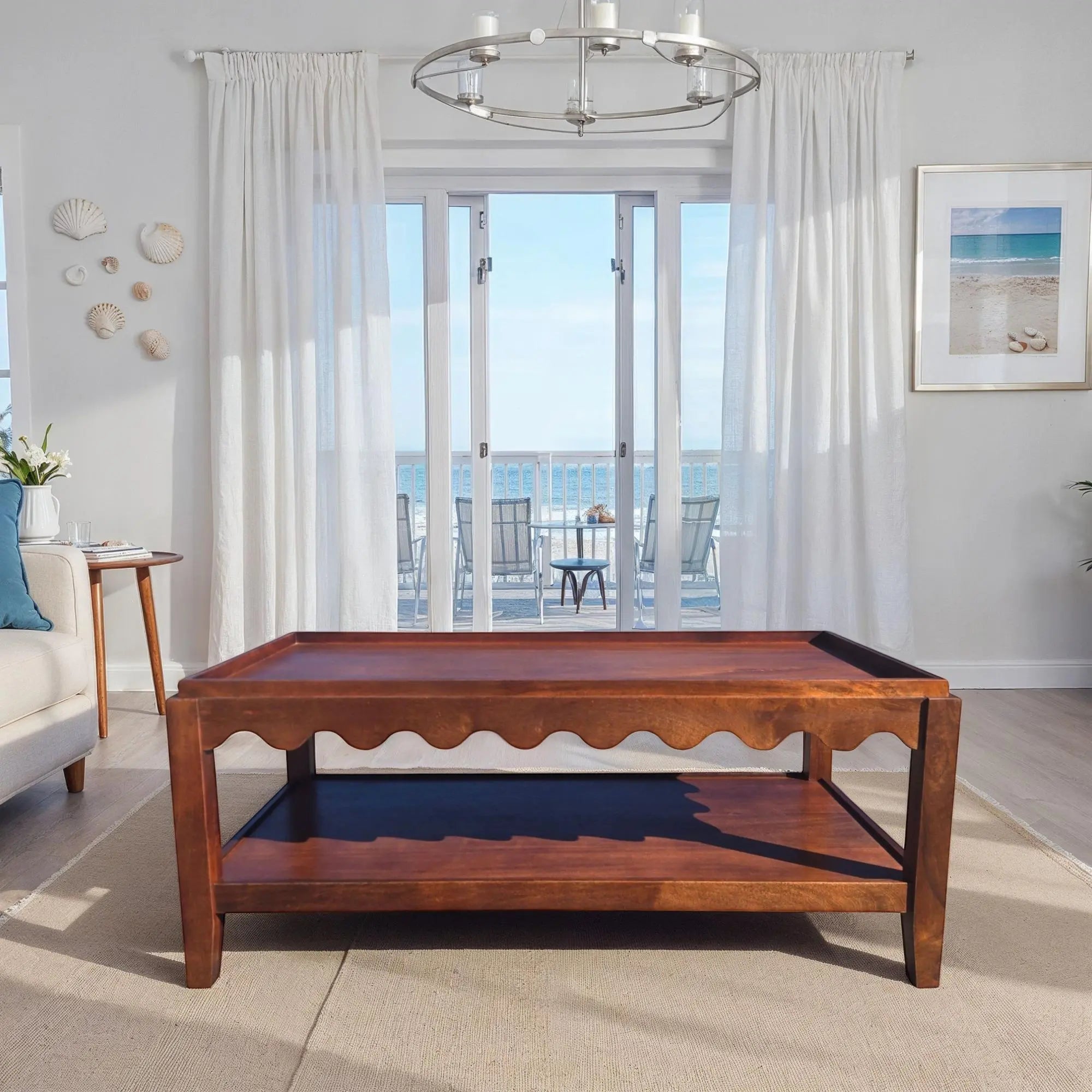 48" Champagne Solid Wood Coffee Table Homeroots Living Room
