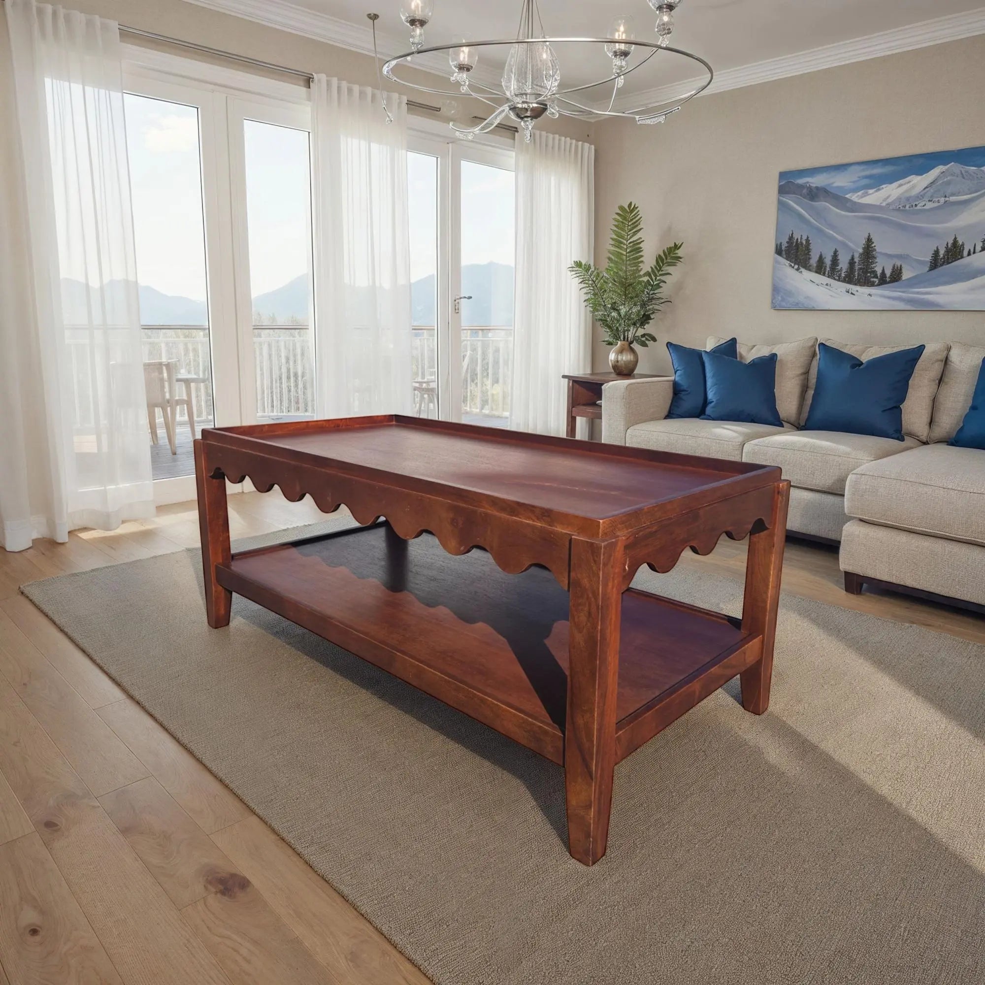 48" Champagne Solid Wood Coffee Table Homeroots Living Room