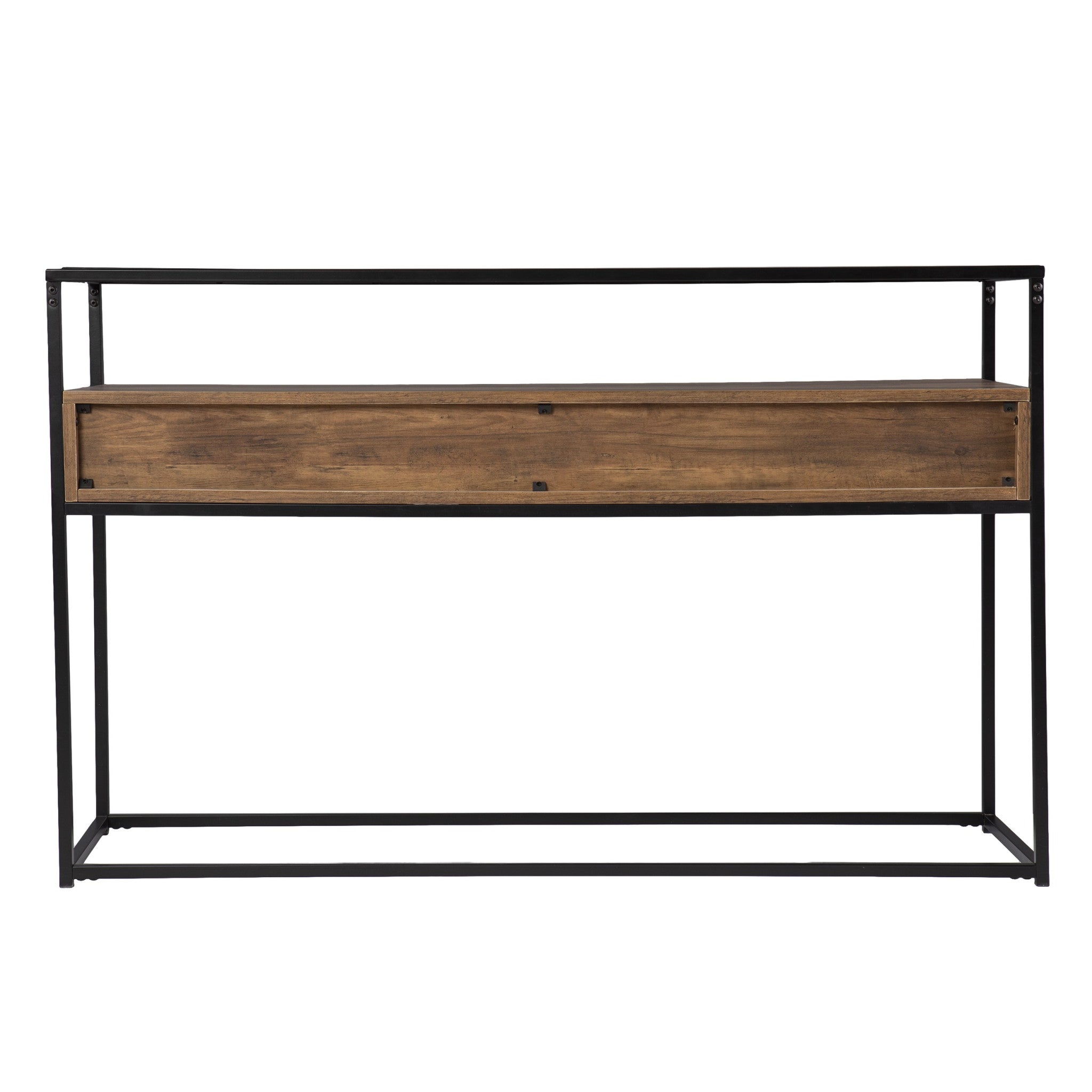 48" Clear and Black Glass Frame Console Table With Storage With Storage Homeroots Living Room