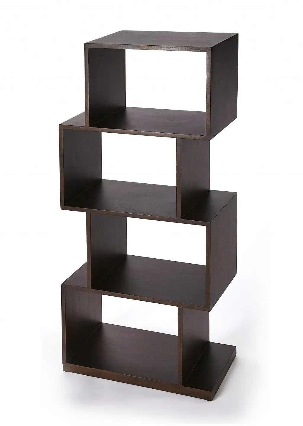 48" Dark Brown Wood Three Tier Bookcase Homeroots Office