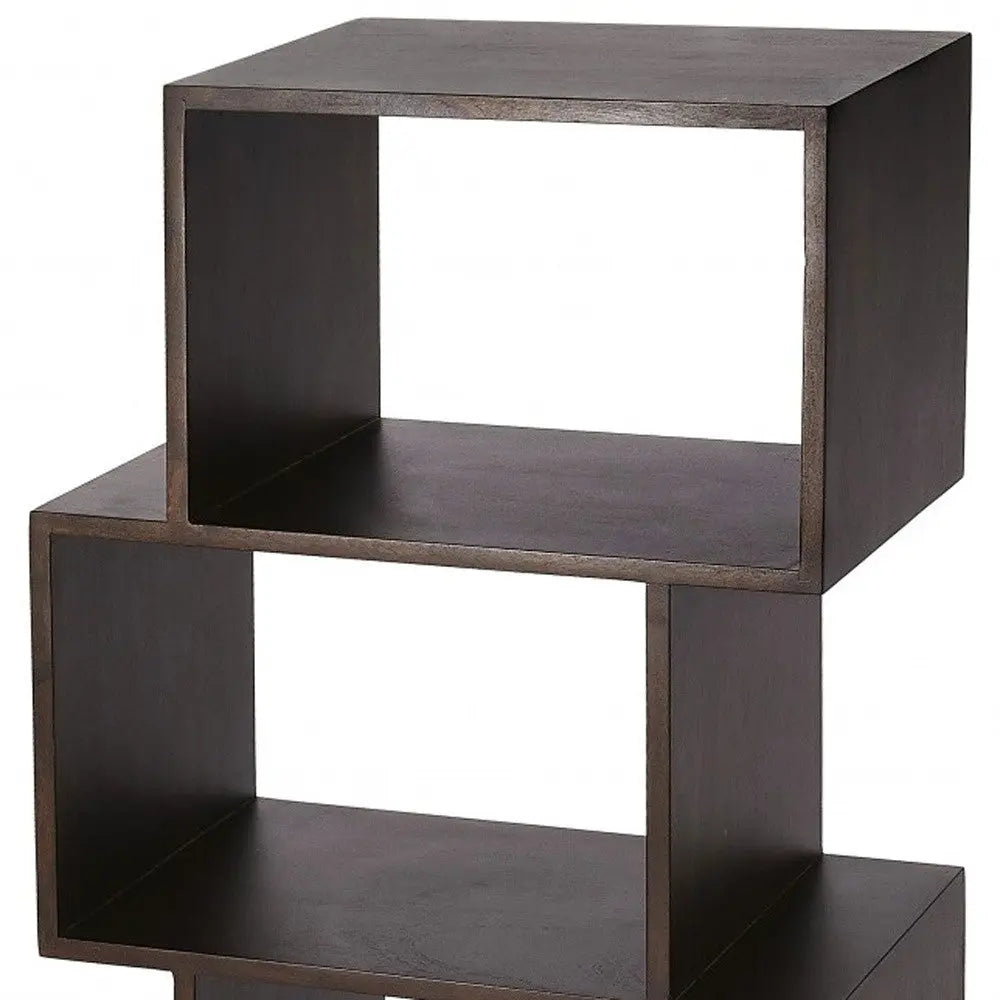 48" Dark Brown Wood Three Tier Bookcase Homeroots Office