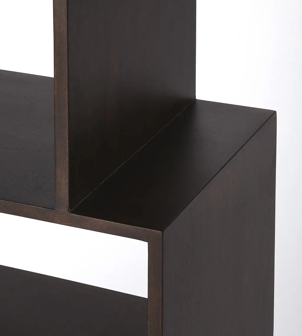 48" Dark Brown Wood Three Tier Bookcase Homeroots Office