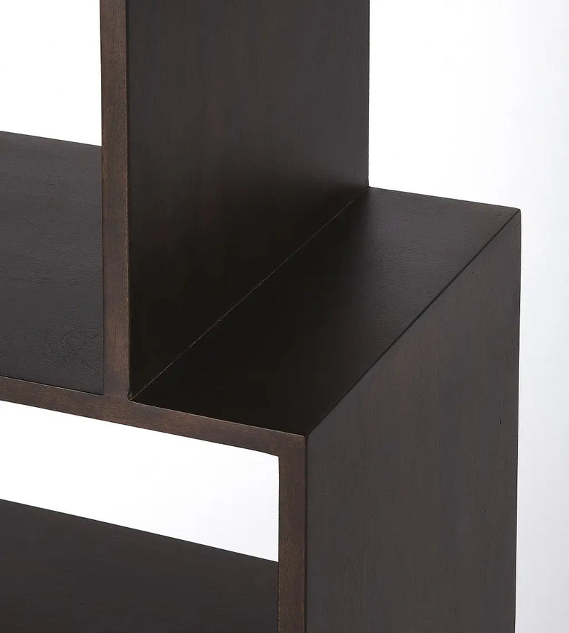 48" Dark Brown Wood Three Tier Bookcase Homeroots Office
