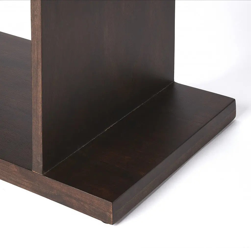 48" Dark Brown Wood Three Tier Bookcase Homeroots Office