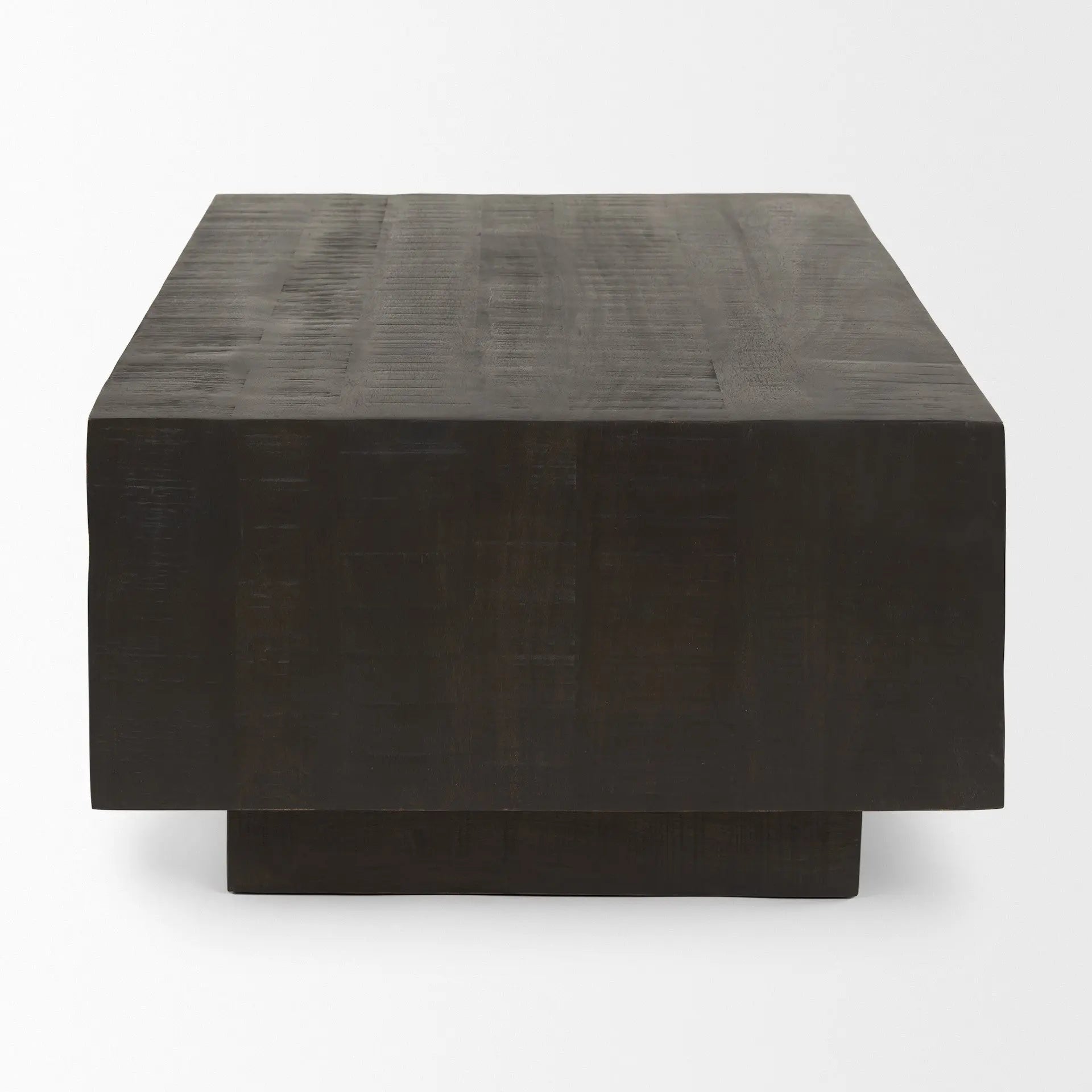 48" Dark Brown and Brown Solid Wood Block Coffee Table Homeroots Living Room
