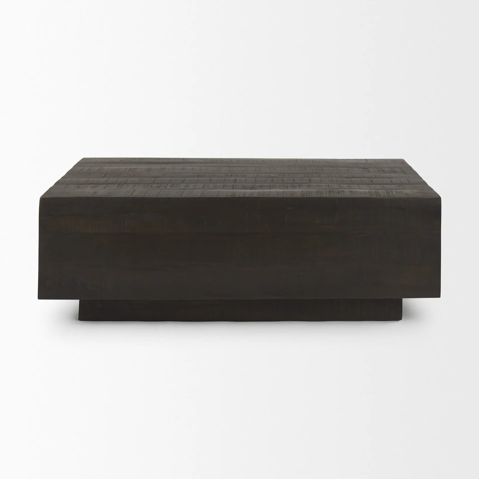 48" Dark Brown and Brown Solid Wood Block Coffee Table Homeroots Living Room