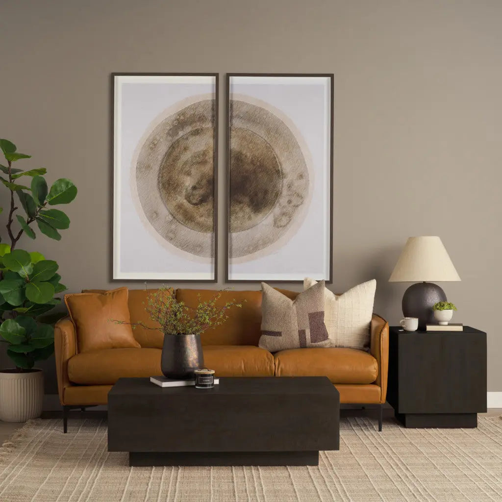 48" Dark Brown and Brown Solid Wood Block Coffee Table Homeroots Living Room