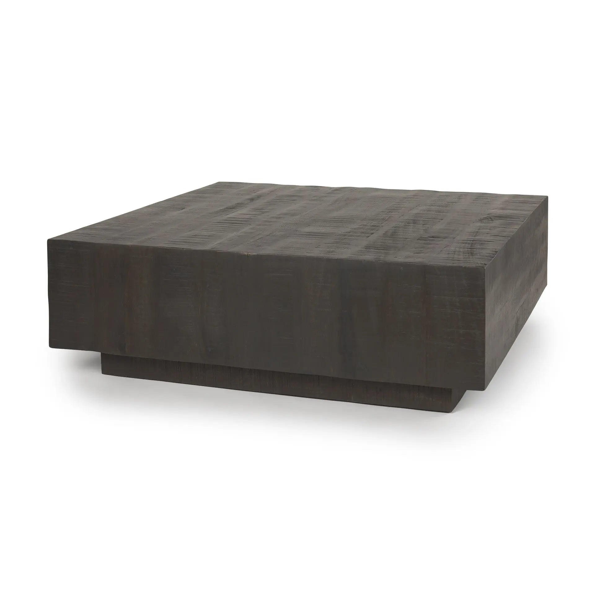 48" Dark Brown and Brown Solid Wood Square Frame Coffee Table Homeroots Living Room