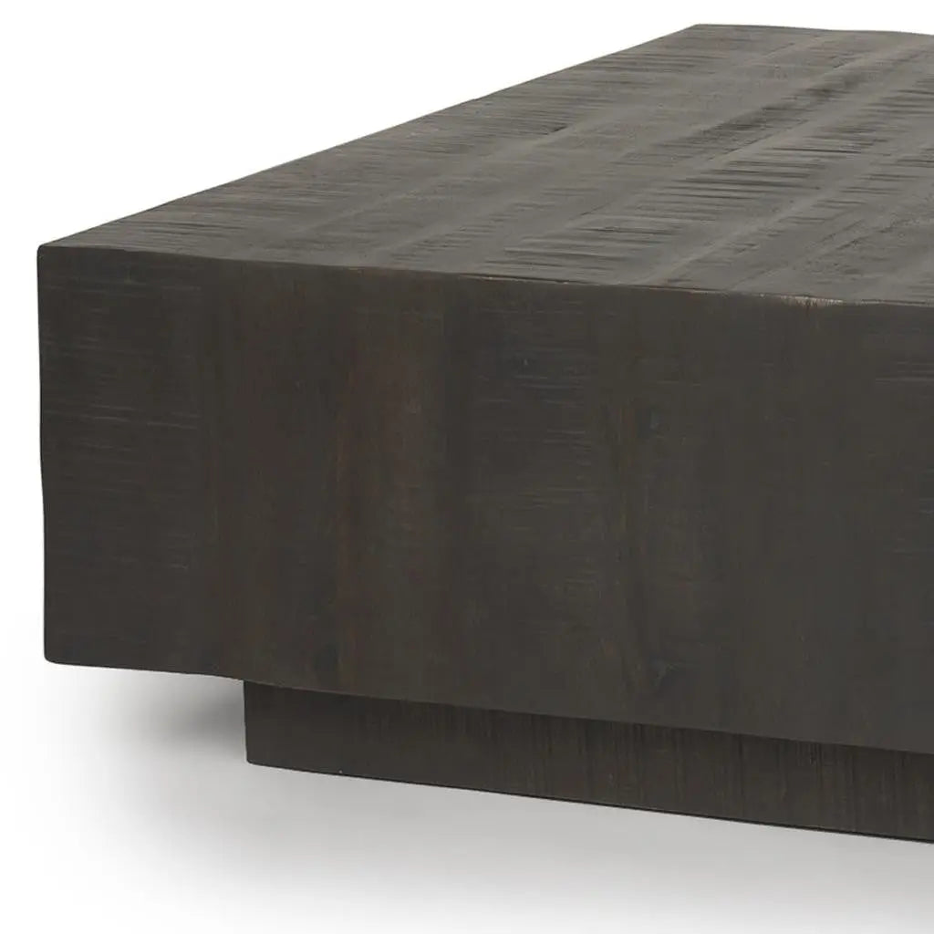 48" Dark Brown and Brown Solid Wood Square Frame Coffee Table Homeroots Living Room
