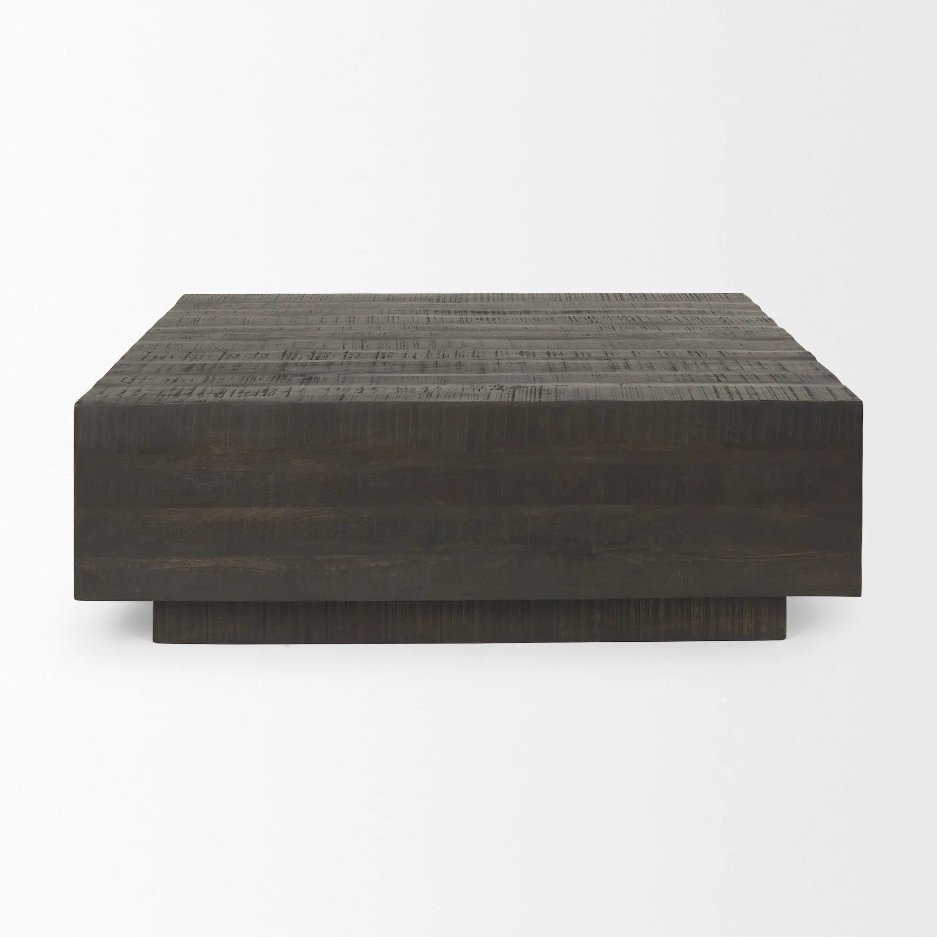 48" Dark Brown and Brown Solid Wood Square Frame Coffee Table Homeroots Living Room