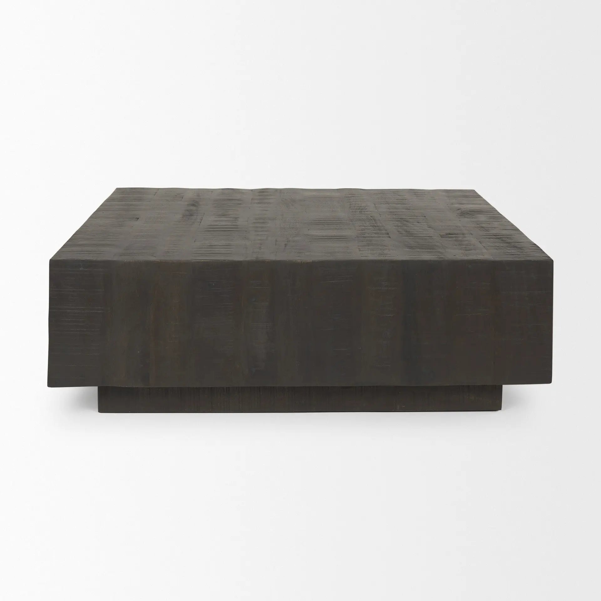 48" Dark Brown and Brown Solid Wood Square Frame Coffee Table Homeroots Living Room