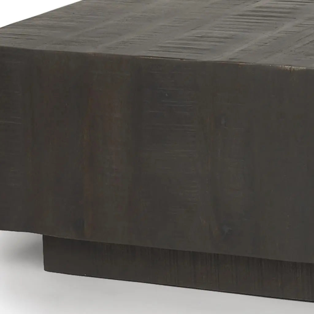 48" Dark Brown and Brown Solid Wood Square Frame Coffee Table Homeroots Living Room