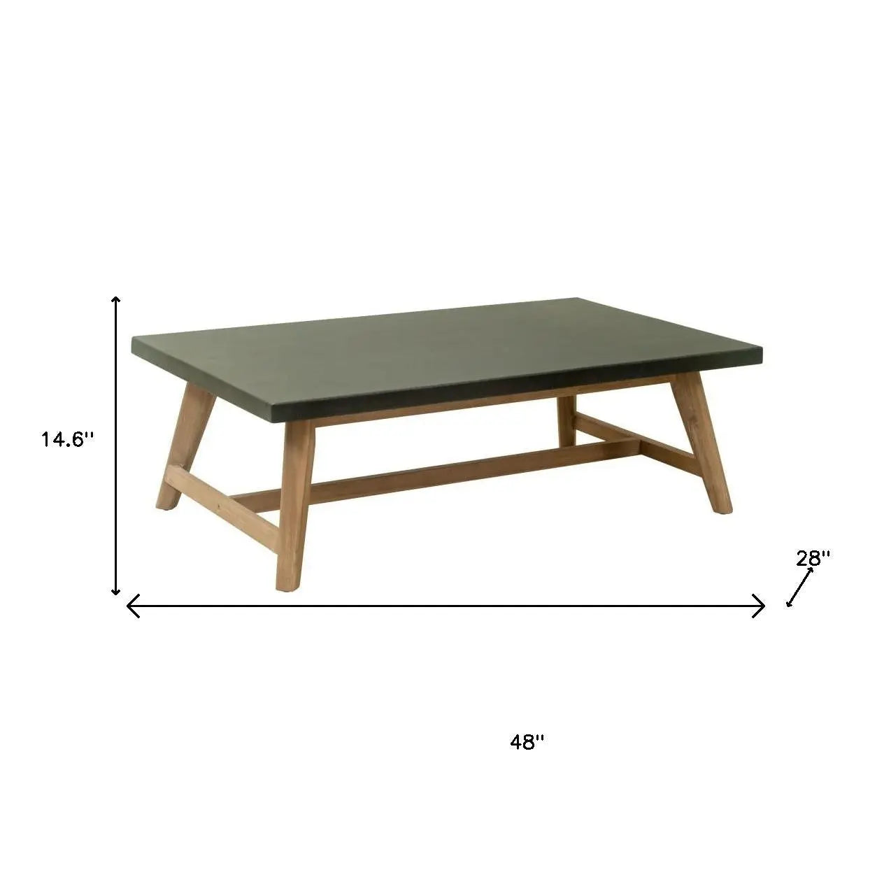 48" Dark Gray Concrete Outdoor Coffee Table - GreatEagleInc